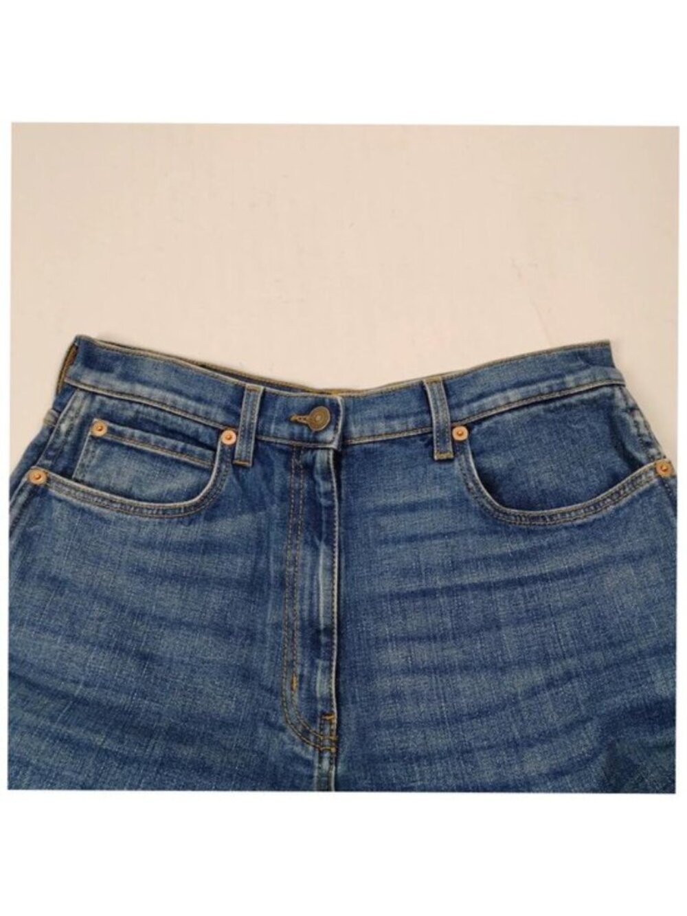 Authentic Gucci Blue Denim Flared Jeans Luxury Designer - Picture 6 of 10